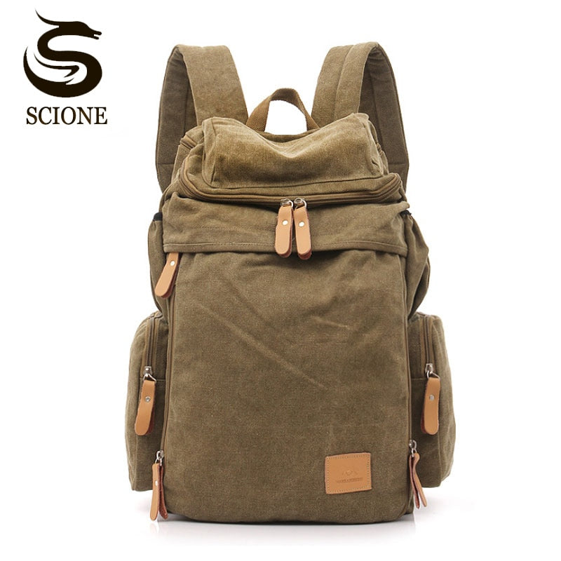 Top Quality Casual Men's Backpack Fashion Canvas Students School Shoulder Bag Laptop Rucksack Large Travel Backpacks korean